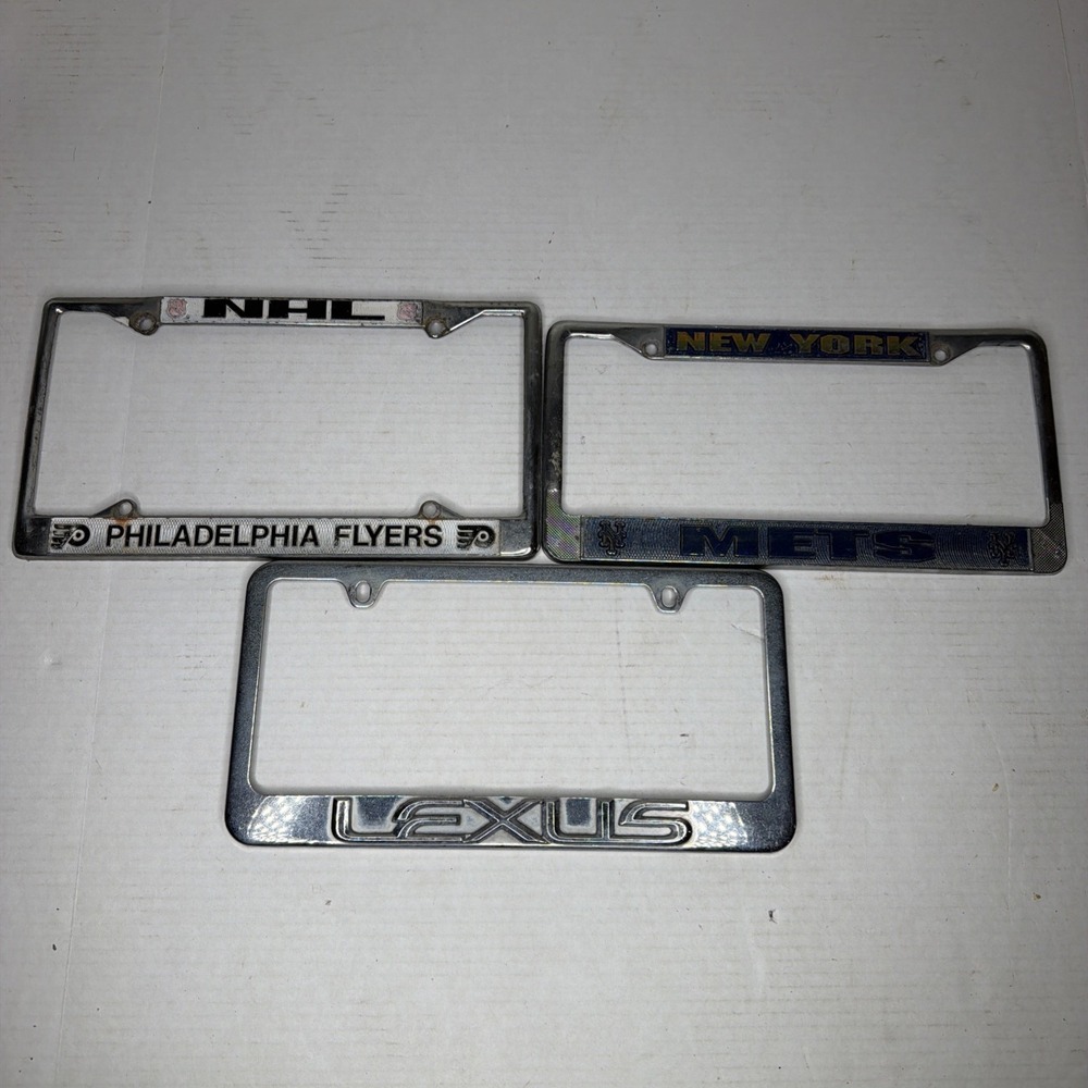 License Plate Frame Lot: New York Mets, Philadelphia Flyers, Lexus